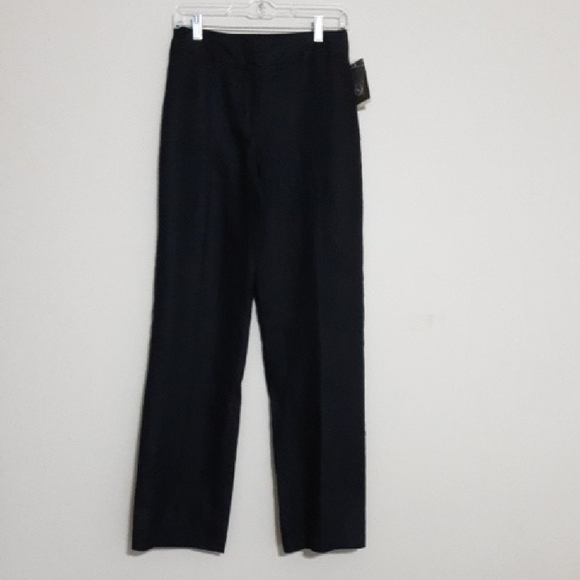Merona Black Pants Trouser Straight Women 4 Linen Office Casual Vacation Cruise - Picture 1 of 6